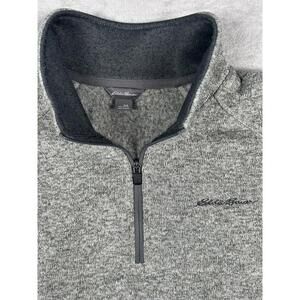 Eddie Bauer Men's 2XL 1/4 Zip Beige Gray Sweater Fleece Pullover XXL quarter